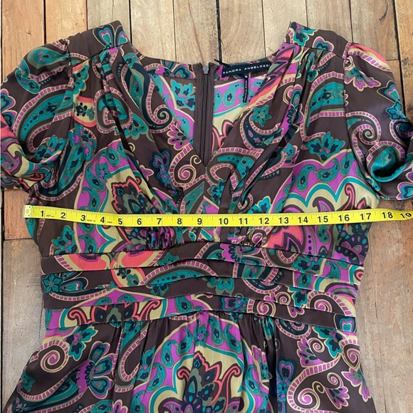 Vintage 90s Silk Sandra Angelozzi dress- small - Picture 10 of 12